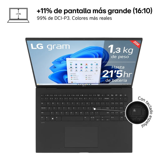 EAN 8806096120743 - LG Gram 17Z90S-G.AD7BB ordenador portatil Intel Core Ultra 7 155H Portátil 43,2 cm (17") WQXGA 32 GB LPDD imagen 2