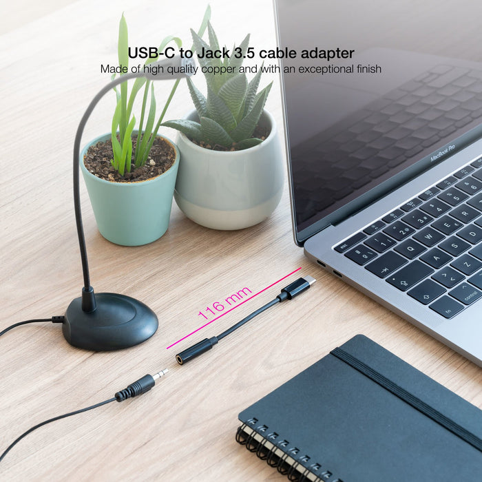 EAN 8433281012219 - Nanocable 10.24.1205 cable de audio 0,11 m 3,5 mm USB Tipo C imagen 3