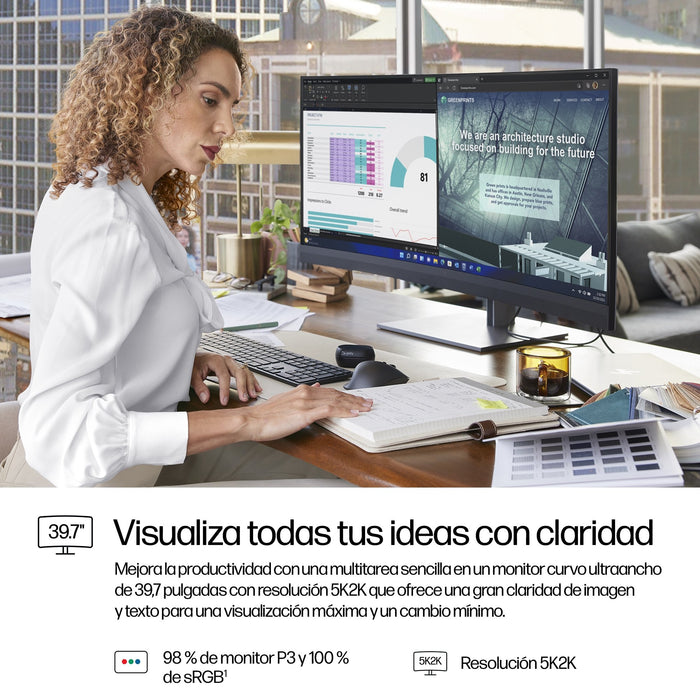 EAN 0197498453965 - HP Series 7 Pro 39.7 inch 5K2K Conferencing Monitor-740pm pantalla para PC 100,8 cm (39.7") 5120 x 2160 P imagen 11