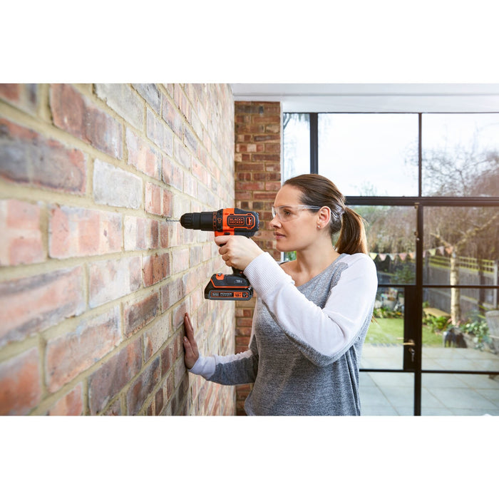 EAN 5035048641132 - Black & Decker BDCHD18K-QW taladro 1400 RPM Sin llave Negro, Naranja imagen 8