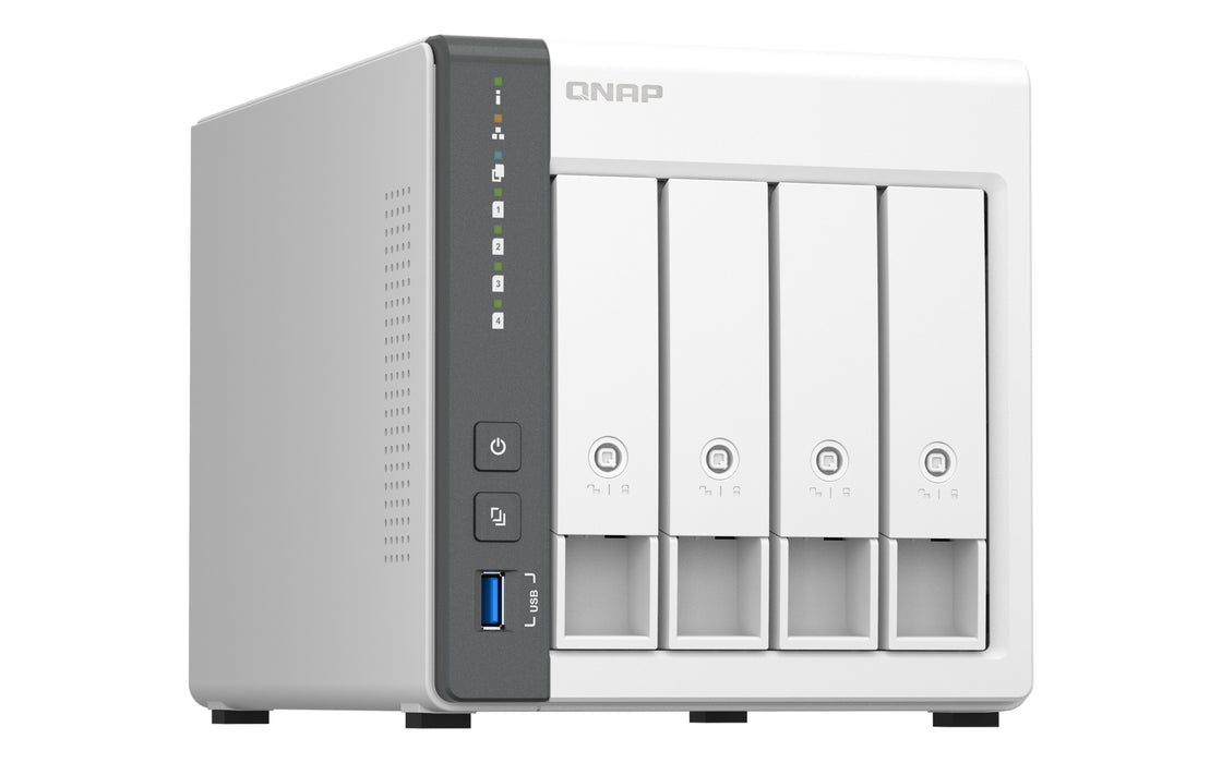 EAN 4711103080993 - QNAP TS-433 NAS Torre ARM Cortex-A55 4 GB 0 TB QNAP QTS Blanco imagen 4