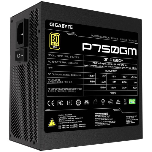 EAN 0813567028710 - GIGABYTE P750GM unidad de fuente de alimentación 750 W 20+4 pin ATX ATX Negro imagen 2