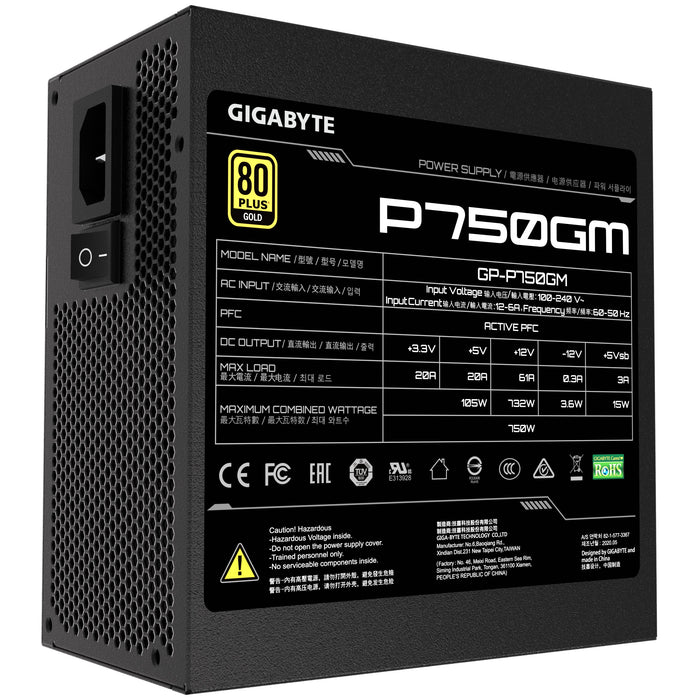 EAN 0813567028710 - GIGABYTE P750GM unidad de fuente de alimentación 750 W 20+4 pin ATX ATX Negro imagen 2