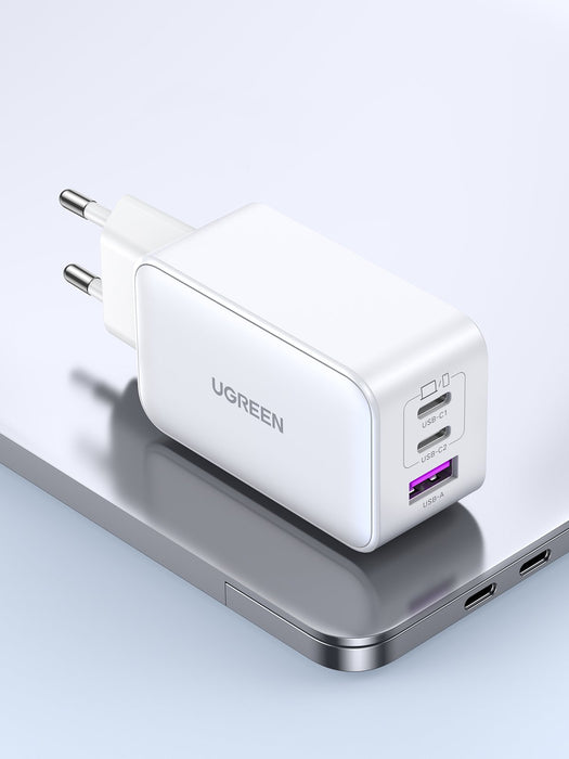 EAN 6941876213344 - Ugreen Nexode USB-A+2*USB-C 65W GaN Tech Fast Charger White Lector de libros electrónicos, Auriculares, A imagen 4