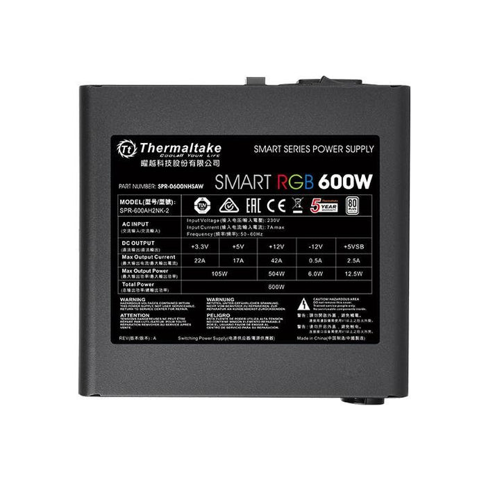 EAN 4711246870468 - Thermaltake Smart RGB unidad de fuente de alimentación 600 W 20+4 pin ATX ATX Negro imagen 4