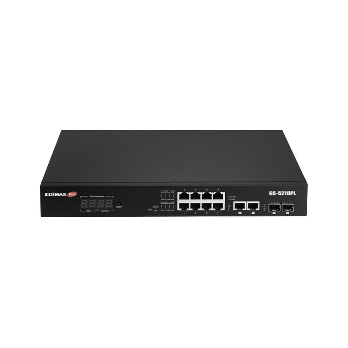 EAN 4717964704269 - Edimax GS-5210PL switch Gestionado Gigabit Ethernet (10/100/1000) Negro imagen 2