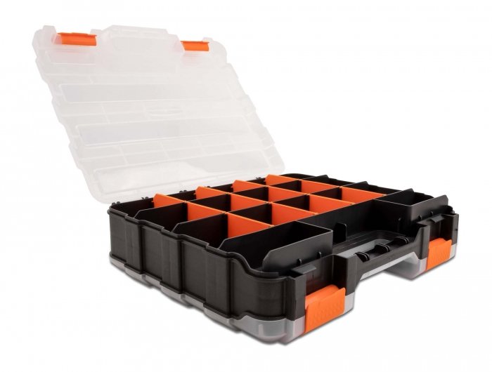 EAN 4043619184170 - DeLOCK 18417 caja de almacenaje Rectangular Plástico Negro, Naranja imagen 1