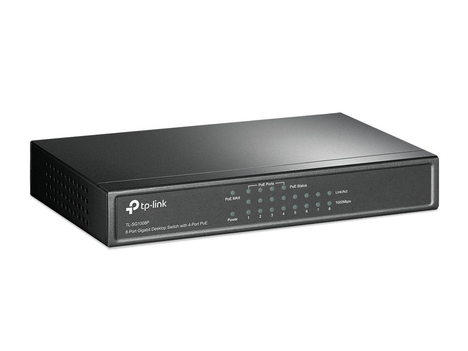EAN 6935364021160 - TP-Link TL-SG1008P Gestionado Gigabit Ethernet (10/100/1000) Energía sobre Ethernet (PoE) Gris imagen 2