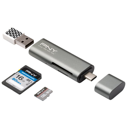 EAN 3536403358273 - PNY R-TC-UA-3N1E01-RB lector de tarjeta USB 3.2 Gen 1 (3.1 Gen 1) Type-C Metálico imagen 1