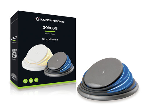 EAN 4015867207109 - Conceptronic GORGON02G cargador de dispositivo móvil Universal Gris USB Cargador inalámbrico Carga rápida imagen 2