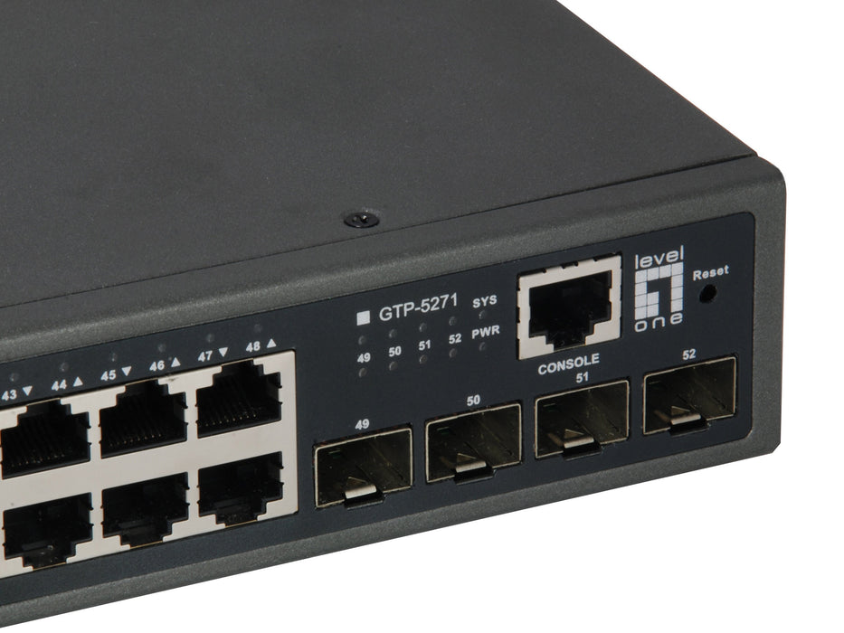 EAN 0846359051825 - LevelOne GTP-5271 switch Gestionado L3 Gigabit Ethernet (10/100/1000) Energía sobre Ethernet (PoE) Gris imagen 3