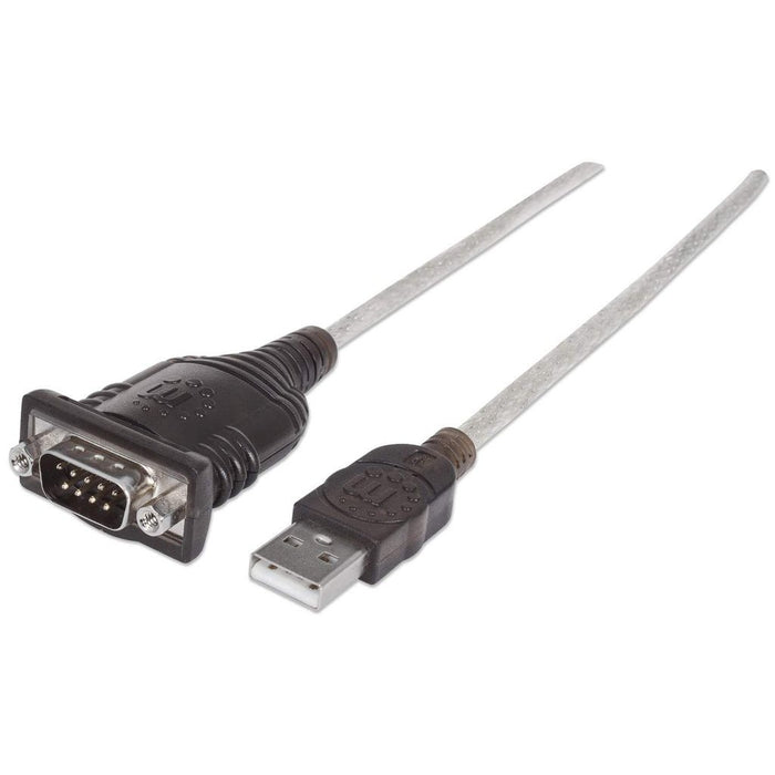 EAN 0766623205153 - Manhattan 205153 cable de serie Negro, Transparente 0,45 m USB A Serial/COM/RS232/DB9 imagen 1