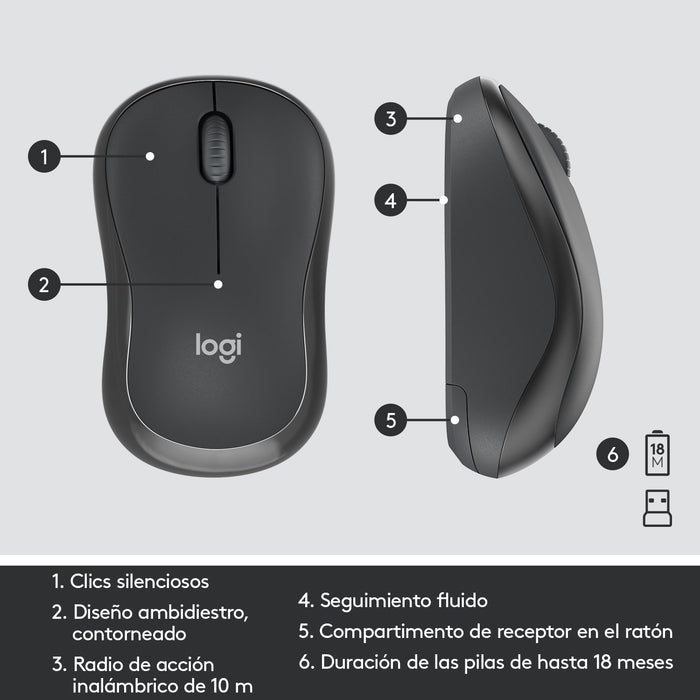 EAN 5099206092419 - Logitech 920-009798 teclado Ratón incluido Oficina USB QWERTY Español Grafito imagen 12