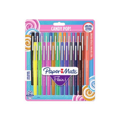 EAN 3501179856179 - Papermate Flair Candy Pop Bolígrafo de gel con tapa Medio Multicolor 24 pieza(s) imagen 1