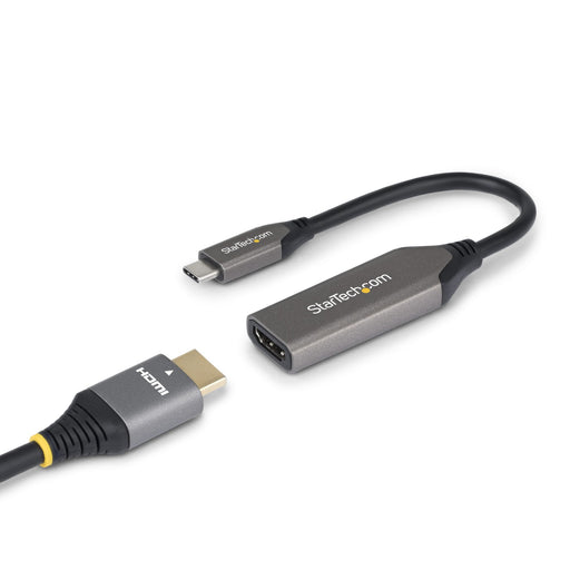 EAN 65030895095 - StarTech.com 112B-USBC-HDMI21 adaptador de cable de vídeo 0,2 m HDMI tipo A (Estándar) Gris imagen 1