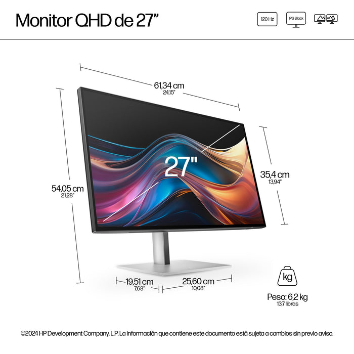 EAN 0196548217304 - HP Series 7 Pro 27 inch QHD Monitor - 727pq pantalla para PC 68,6 cm (27") 2560 x 1440 Pixeles Quad HD LC imagen 7