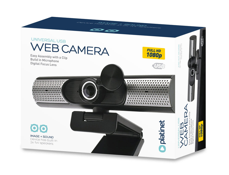 EAN 5907595457095 - Platinet PCWC1080SP cámara web 1920 x 1080 Pixeles USB 2.0 Negro, Plata imagen 5
