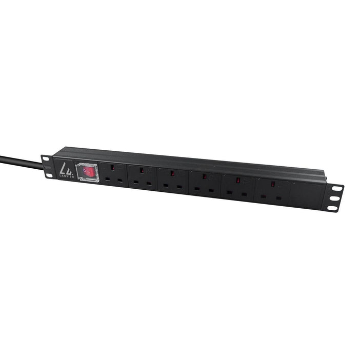 EAN 5715063053034 - Lanview LVR-3MUK-SW-UK6 unidad de distribución de energía (PDU) 6 salidas AC 1.4U Negro imagen 2