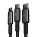 EAN 6953156204973 - Baseus Tungsten Gold 3-in-1 cable USB USB 2.0 1,5 m USB A USB C/Micro USB A/Lightning Negro imagen 4