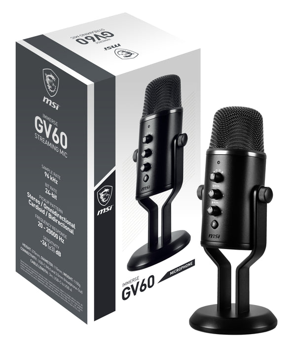 EAN 4719072875275 - MSI IMMERSE GV60 STREAMING MIC micrófono Negro Micrófono para videoconsola imagen 1