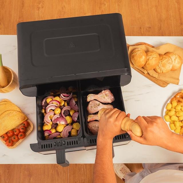 EAN 8435484034890 - Cecotec Advance 9000 Doble 9 L Independiente 2800 W Freidora de aire caliente Negro, Acero inoxidable imagen 4