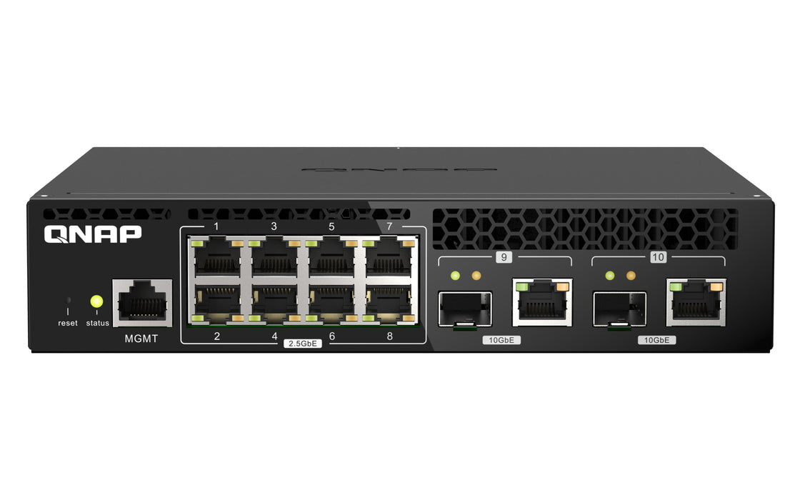 EAN 4713213518762 - QNAP QSW-M2108R-2C switch Gestionado L2 2.5G Ethernet (100/1000/2500) Energía sobre Ethernet (PoE) Negro imagen 1