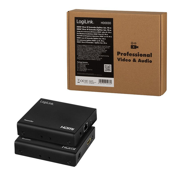 EAN 4052792050769 - LogiLink HD0030 extensor audio/video Transmisor y receptor de señales AV Negro imagen 10