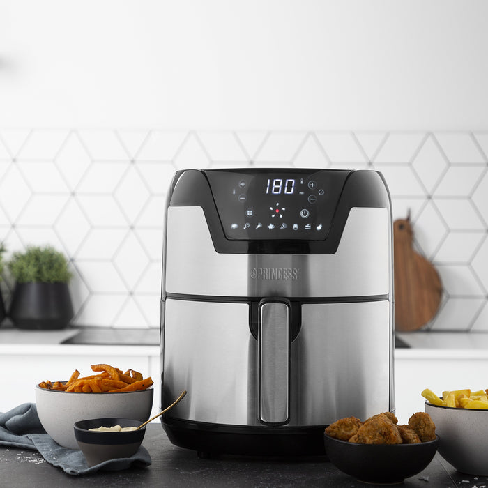 EAN 8713016091475 - Princess 182026 Sencillo 4,5 L Independiente 1500 W Freidora de aire caliente Plata imagen 17