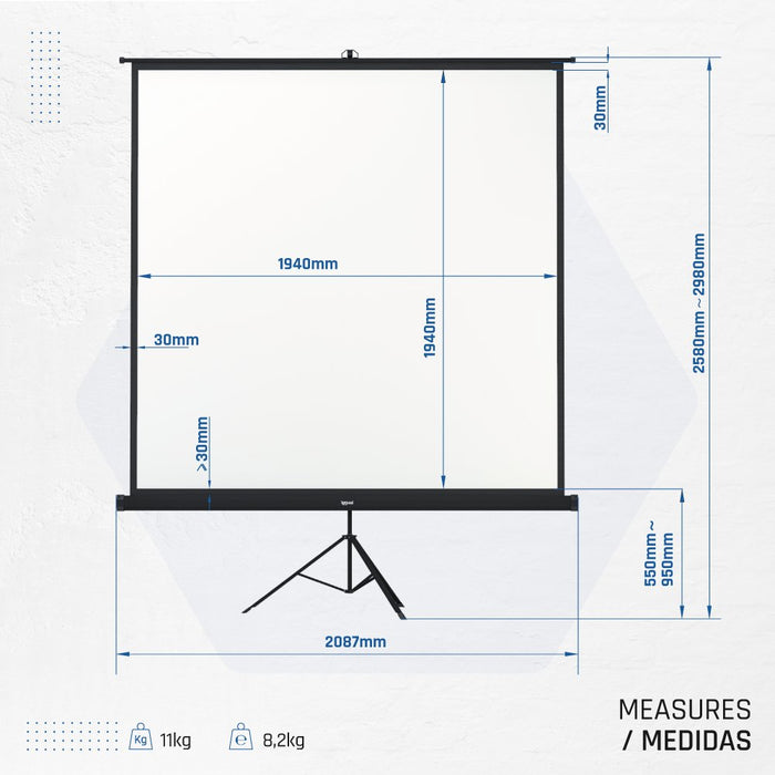 EAN 8435364308509 - iggual PSITS200 pantalla de proyección 2,82 m (111") 1:1 imagen 2