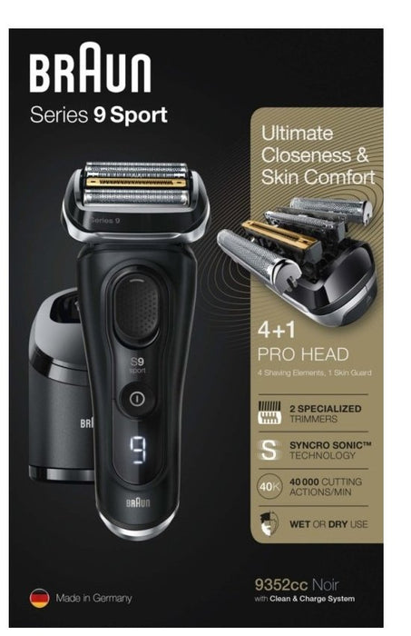EAN 8700216020251 - Braun Series 9 9352cc Sport Máquina de afeitar de láminas Recortadora Negro, Gris imagen 8