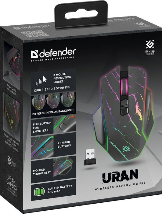 EAN 4745090820522 - Defender URAN GM-503 ratón Juego mano derecha RF inalámbrico Óptico 3200 DPI imagen 7