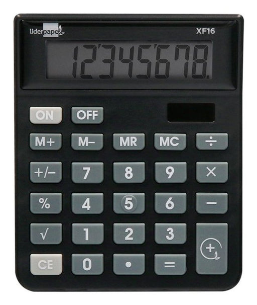 EAN 8423473040755 - Liderpapel XF16 calculadora Escritorio Calculadora básica Negro imagen 1