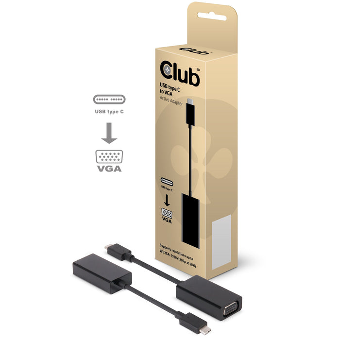 EAN 8719214470081 - CLUB3D USB Type C to VGA Active Adapter USB C Negro imagen 2