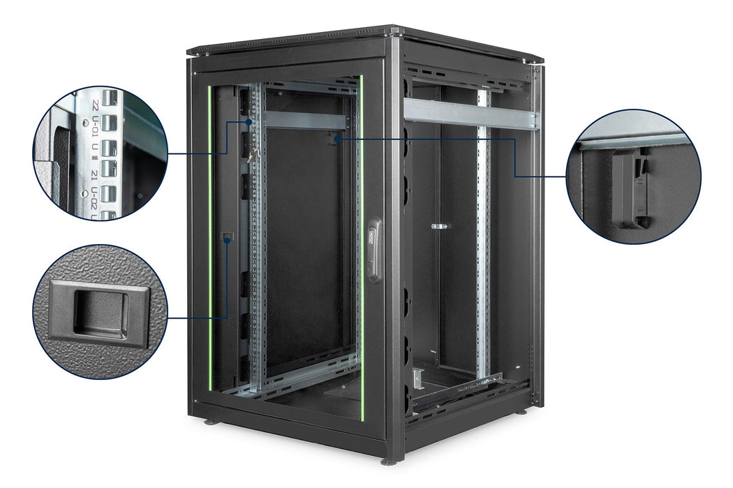 EAN 4016032344322 - Digitus DN-19 22U-8/8-B-1 armario rack Rack o bastidor independiente Negro imagen 3