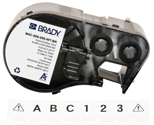EAN 0888434592458 - Brady M4C-500-595-WT-BK etiqueta de impresora Negro, Blanco Etiqueta para impresora autoadhesiva imagen 1