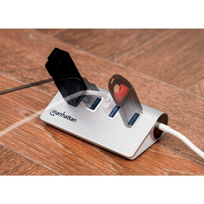 EAN 0766623163767 - Manhattan 163767 hub de interfaz USB 3.2 Gen 1 (3.1 Gen 1) Type-A 5000 Mbit/s Aluminio, Blanco imagen 6