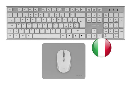 EAN 8435693112174 - Tacens 6ZENITHWIT teclado Ratón incluido Hogar / Oficina RF inalámbrico QWERTY Italiano Plata, Blanco imagen 1