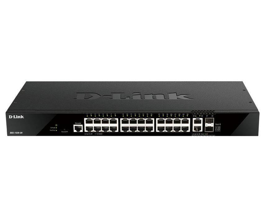 EAN 0790069454769 - D-Link DGS-1520-28 switch Gestionado L3 10G Ethernet (100/1000/10000) 1U Negro imagen 1