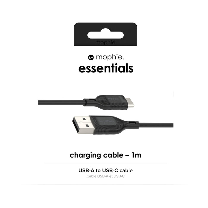 EAN 0840056185739 - mophie essentials charging cables | 1M cable USB USB 2.0 USB A USB C Negro imagen 5