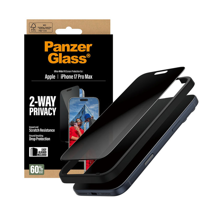 EAN 5715685025747 - PanzerGlass ® 2-Way Privacy Screen Protector iPhone 17 Pro Max | Ultra-Wide Fit w. EasyAligner Protector  imagen 6