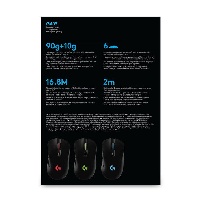 EAN 5099206083394 - Logitech G 910-005633 ratón Juego mano derecha USB tipo A Óptico 25600 DPI imagen 15