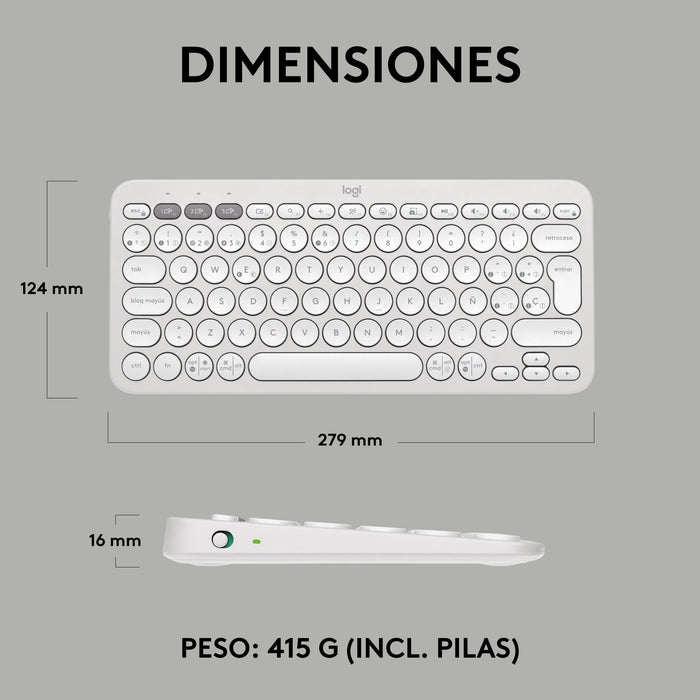 EAN 5099206111226 - Logitech 920-011828 teclado Universal RF Wireless + Bluetooth QWERTY Español Blanco imagen 10