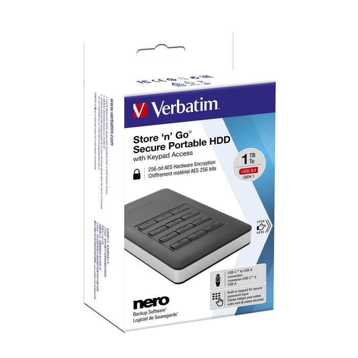 EAN 0023942534037 - Verbatim Store'n'Go disco duro externo USB Tipo C 3.2 Gen 1 (3.1 Gen 1) Negro, Plata imagen 5