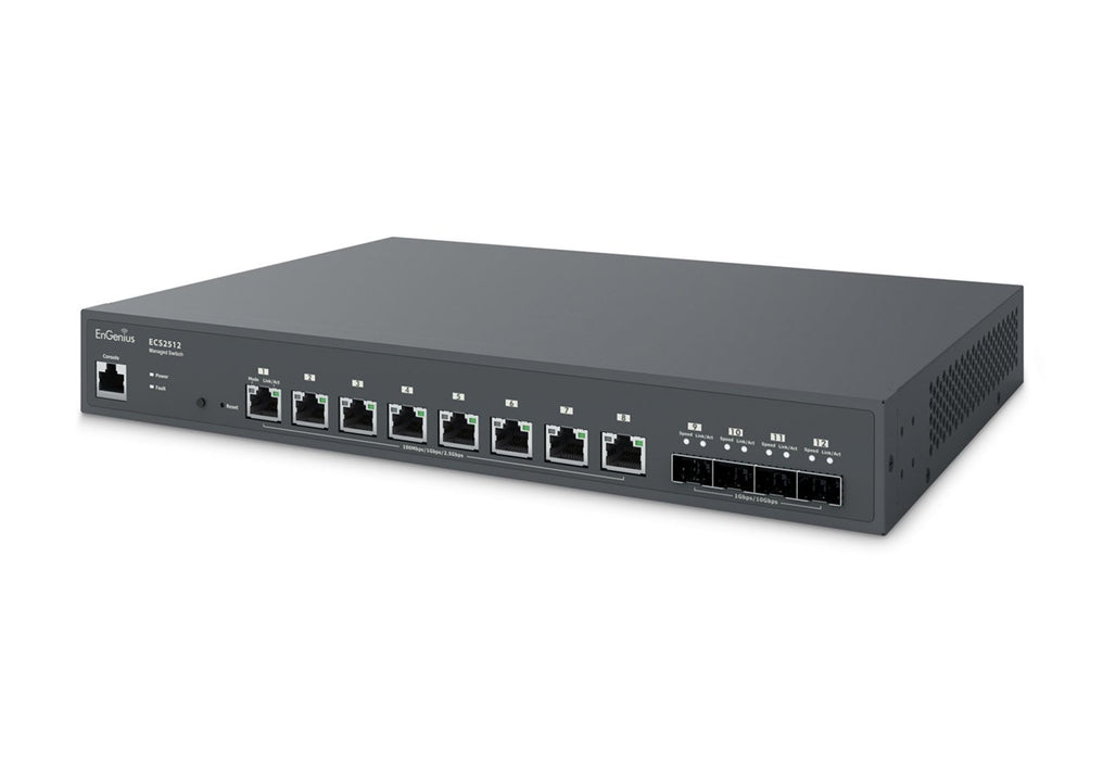 EAN 4713361935183 - EnGenius ECS2512 switch Gestionado L2+ 2.5G Ethernet (100/1000/2500) Negro imagen 4