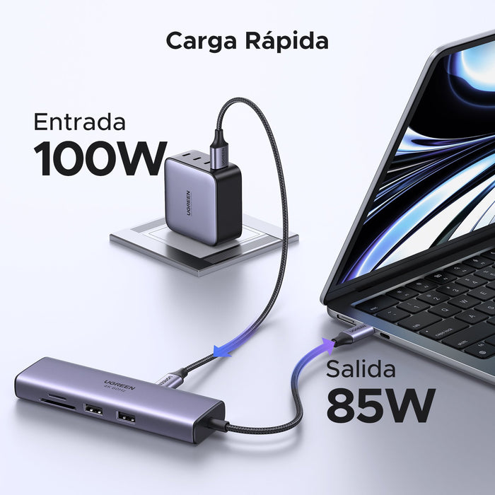 EAN 6957303865154 - Ugreen 60515 base para portátil y replicador de puertos Alámbrico USB 3.2 Gen 1 (3.1 Gen 1) Type-C Gris imagen 14