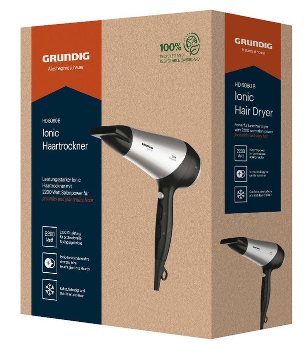 EAN 4013833061328 - Grundig HD 6080 B secador 2200 W Negro, Plata imagen 4