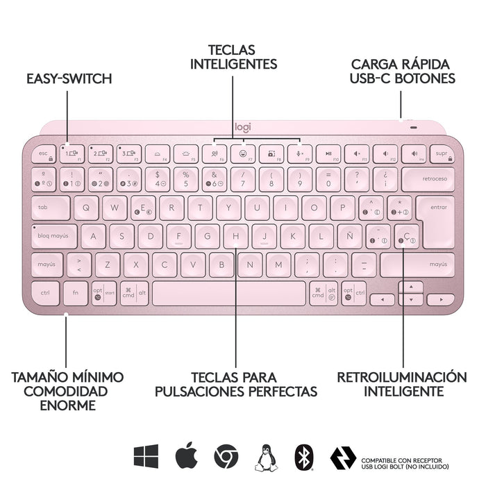 EAN 5099206101937 - Logitech 920-010813 teclado Oficina RF Wireless + Bluetooth QWERTY Español Rosa imagen 12