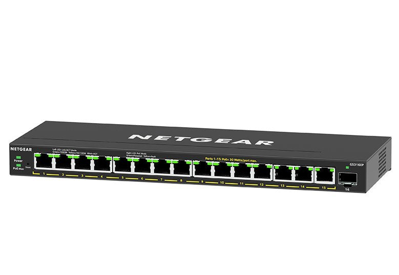 EAN 0606449153651 - NETGEAR GS316EP-100PES switch Gestionado Gigabit Ethernet (10/100/1000) Energía sobre Ethernet (PoE) Negr imagen 3