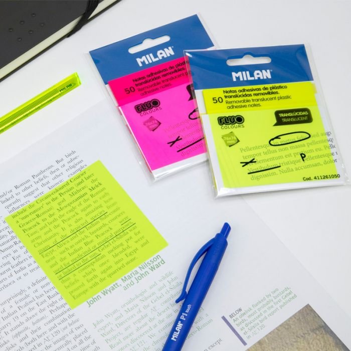EAN 8411574075950 - Milan 411260850 nota autoadhesiva Plaza Rosa, Transparente 50 hojas Autoadhesivo imagen 2