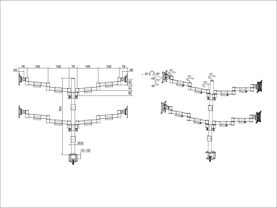 EAN 7350073735891 - Multibrackets 5891 soporte para monitor 76,2 cm (30") Escritorio Negro imagen 6